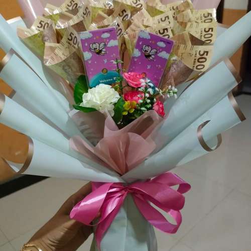 Bouket Monet Mini Gold Bucket Buket Uang Kado