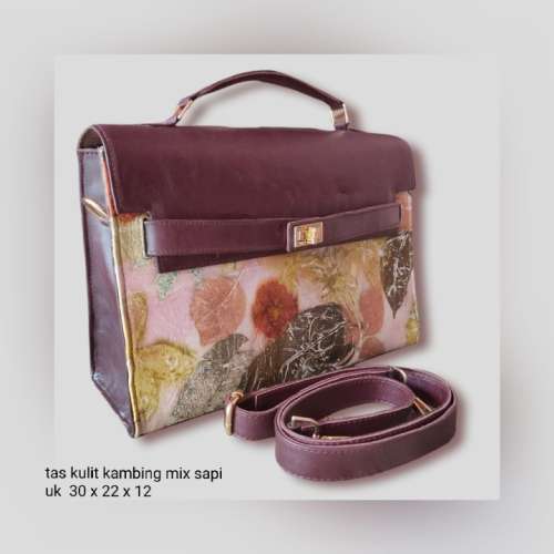 Tas Ecoprint bahan Kulit Domba
