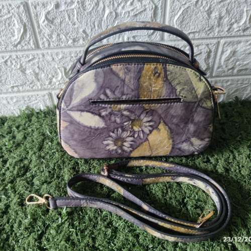 Tas Ecoprint bahan Kulit Domba
