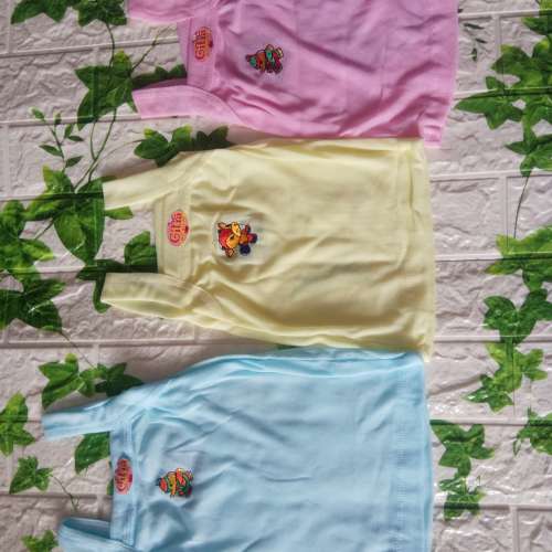 3 pcs Kaos Dalam Anak BORDIR Warna