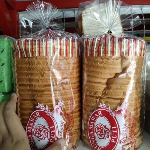 roti tawar kentang bunga mawar putih