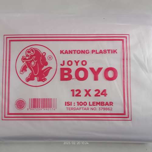 Plastik BOYO 12x24 (1/2kg) burêk (100 lembar)