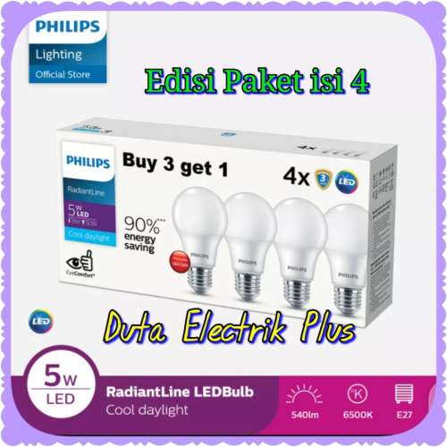 LED PHILIPS 5 watt Paket hemat BOX PUTIH