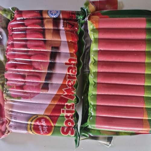 Sosis abah merah dan coklat