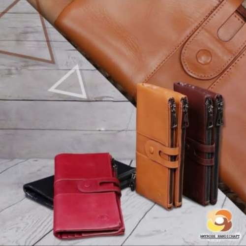 Dompet kulit lipat dqn panjang