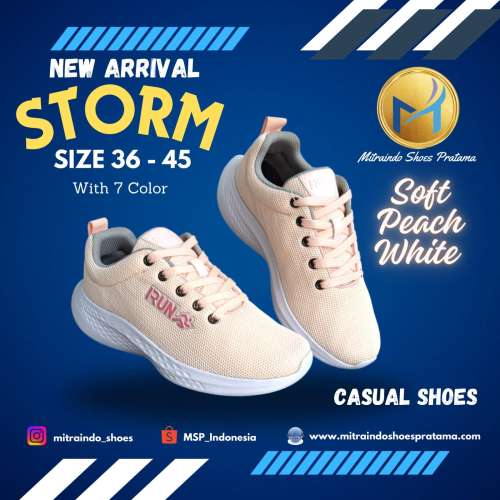 Sepatu IRUN (Soft Peach - White)