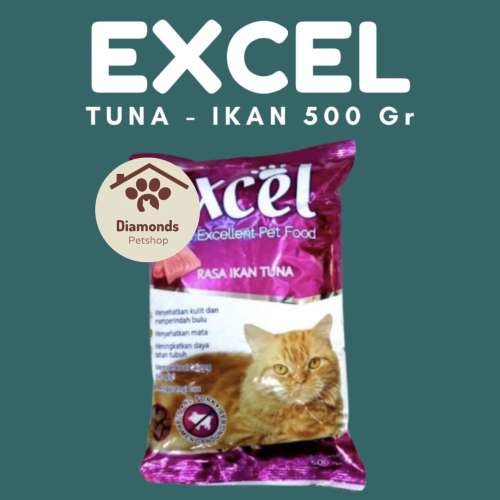 Pakan kucing excel rasa tuna (ikan)