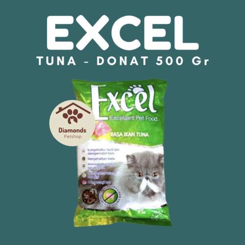 Pakan kucing excel rasa tuna (donat)