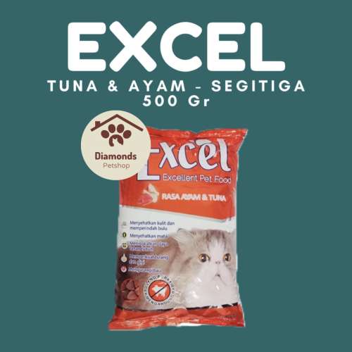 Pakan kucing excel rasa ayam&tuna (segitiga)