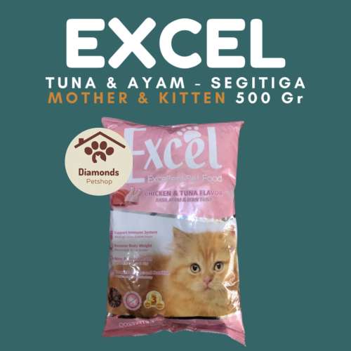 Pakan kucing excel mother&kitten rasa ayam&tuna (segitiga)
