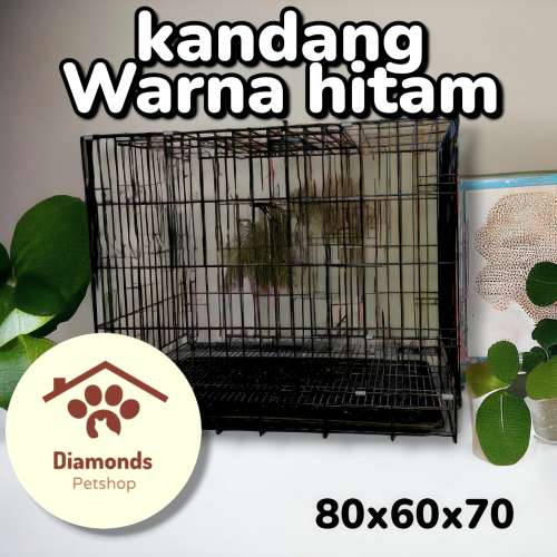 Kandang warna hitam 80x60x70