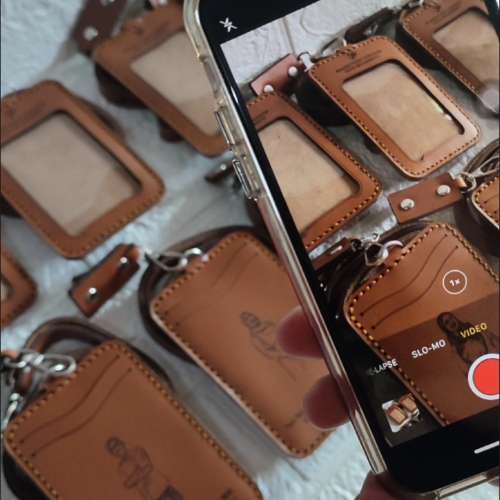 Id card Holder Leather/Lanyard kukit asli