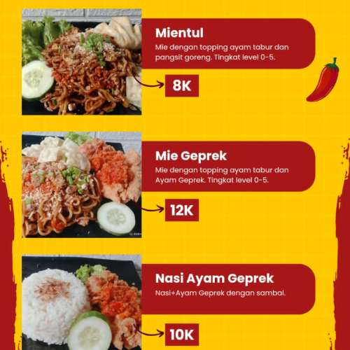 Mie dan Nasi Geprek