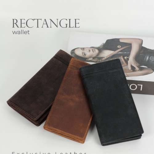 Rectanfle dompet panjang unisex kulit