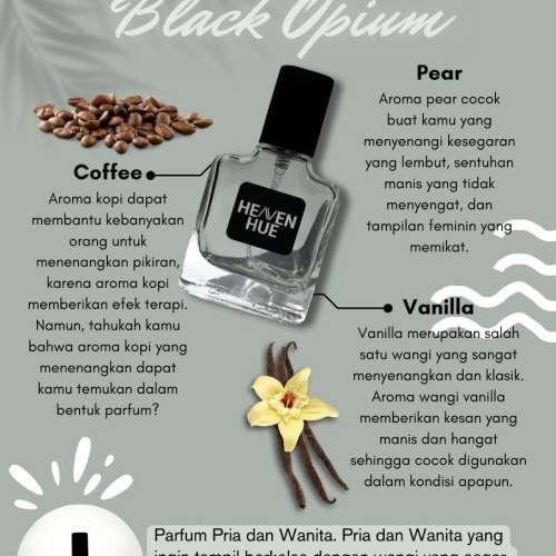 Black opium extrait de perfume by heaven hue unisex wanita pria