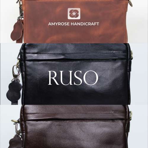 RUSO handbag, clutch kulit asli