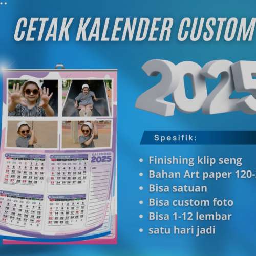 cetak kalender custom A3+ (30x45cm)
