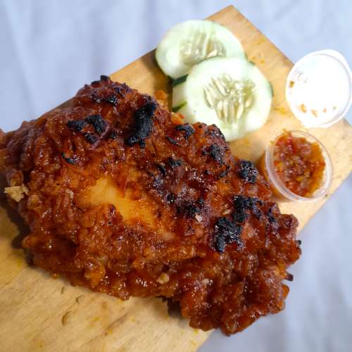 Ayam krispy bakar dada saos bakar