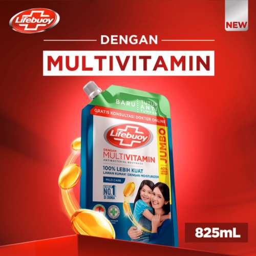 Lifebuoy Sabun Mandi Cair Mild Care Refill 825 ml