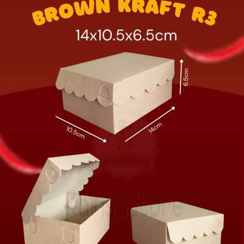 Kardus Makanan Brown Kraft Polos R3
