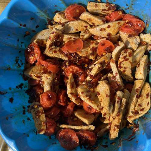 Chili oil mix sosis