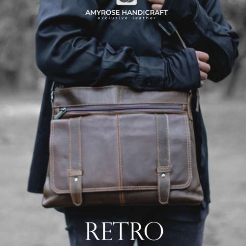 RETRO tas kulit laptop 14 inch