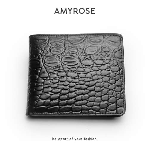Dompet kulit lipat motif chroco