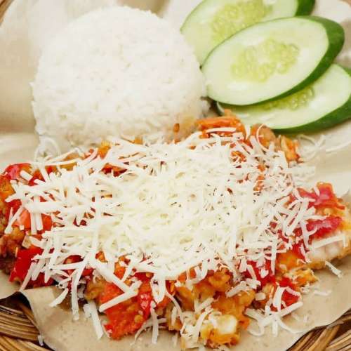 nasi ayam geprek keju