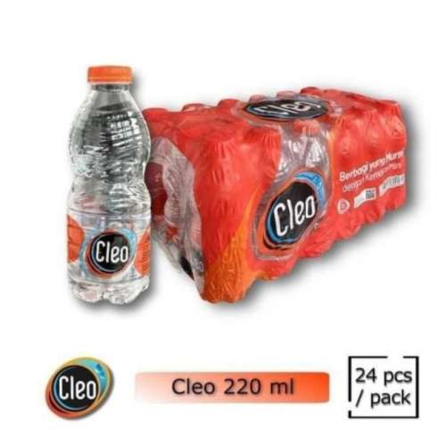 Cleo botol mini 220ML (isi 24 pcs)