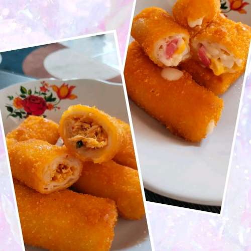 Aneka risol (ayam suwir pedas , mayonese)