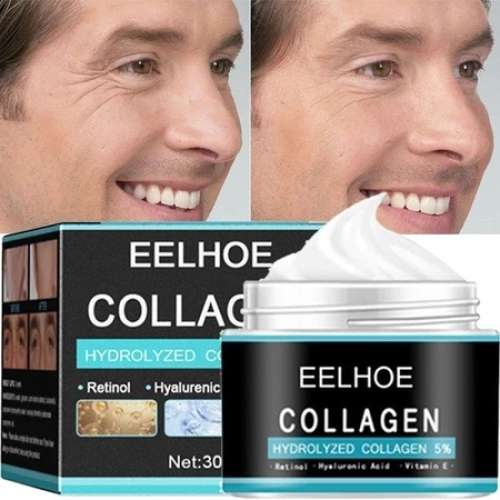 EELHOE Men's Collagen Moisturizer Cream Krim Anti Penuaan Menghilangkan Keriput Kerutan Wajah
