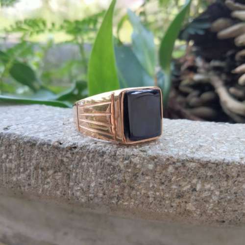 Cincin Bahan Swasa Batu Black Shell