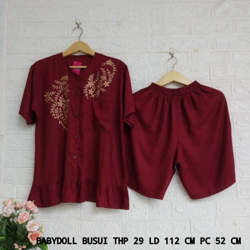 One Set Rayon Lengan Pendek Celana Hotpen (THP)